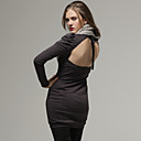 Le Dos De Cordon Ouverte � Long Recueillies Robe Manches / Robes Pour Femmes (ff-a-bi0853005)