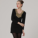 Mentales Vestido De Oro Decorada Escote / Vestidos De Las Mujeres (ss-b-0736758)