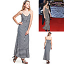 Rayas Profundo Escote V Camisola Vestido Largo / Inspirada Por El Estilo De Katie Holmes / Vestidos De Las Mujeres (ff-1801bf022-0789)