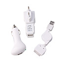 3 En 1 Cargador - Cargador De Coche / Cargador De Viaje / Usb Cargador Con Cable De Datos