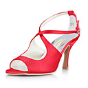 Satinado Superior Zapatos De Tac�n Peep-toes Con Los Zapatos De La Boda De Diamante De Imitaci�n De Novia (0984-r-056)