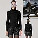 Mode Idoles Style / Pied De Col � Double Boutonnage Manteau � Manches Longues / Manteaux De Femmes (ff-a-1065005)