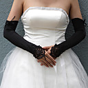 Satin Elbow With Applique Wedding Gloves