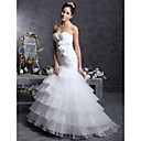 Trompette / Sir�ne Sweetheart Parole Longueur Organza Robe De Mari�e � Plusieurs Niveaux (wsa11371)