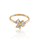 Cz Elegante / 18k Anillo De Oro De La Aleaci�n De Moda Plateado (0986-01013-04)