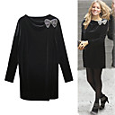 Vestido De Terciopelo De Cuentas Arcos De Manga Larga / Inspirado En La Moda De Estilo �dolos / Vestidos De Las Mujeres (ss-e-bl0857008)