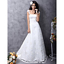 Princesse Tribunal Une Ligne De Train Dentelle Robe De Mari�e En Satin (wgy0041)