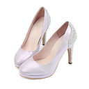 Piel De Oveja De Alta Talones Superior Cerrado De Los Pies Con Zapatos De Diamante De Imitaci�n De La Moda (0985-hg2770)
