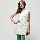 Rideaux Fronces Relevant Couches Ourlet Encolure Ronde Robe Sans Manches / Robes Pour Femmes (ff-1802bf010-0853)