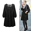 Mode Idoles Style / Trois-quarts Manches Encolure Arrondie Robe Pliss�e L�che / Robes De Femmes (ff-e-bl0857005)