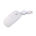Ultral Mince Souris Optique Usb R�tractable - Blanc