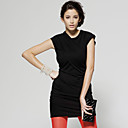 Courte Encolure Ronde Manches Recueillies Robe / Robes Pour Femmes (ff-1801bf115-0851)