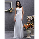Gaine / Colonne Bretelles Spaghetti-parole Longueur Chiffon Robe De Mari�e En Satin (wsy02329)