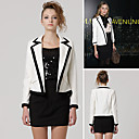 Los �dolos De Moda De Estilo / Chaqueta Larga En Blanco Y Negro Mangas / Outerwears Mujeres (ss-a-1068010)
