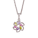 Platino Hermosa Plateado Cz C�bicos Circonia Colgante (0801-01113-06). M�s Colores Disponibles