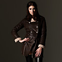 Conception Faux Cuir De Revers Crois� Manteau � Manches Longues / V�tements De Dessus Pour Femmes (ff-f-bl0736001)