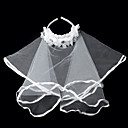 Satin Magnifique / Dentelle Avec De Fille De Fleur En Strass Voile De Mari�e / Serre-t�te (0986-ts005)