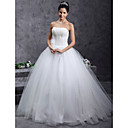 Robe De Bal Sans Bretelles Parole Longueur Satin Robe De Mari�e En Tulle (wsm0231)
