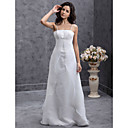 Gaine / Colonne Bretelles Spaghetti-parole Longueur Organza Robe De Mari�e En Satin De Plus (wgy0019)