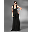 Gaine / Colonne V-cou-parole Longueur Chiffon Plus �lastiques Robe De Satin Soir Tiss� (fsf08422)