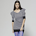 100% Algod�n / Rayas Azul Marino Medias Mangas Escote Redondo Vestido De Alto Dise�o Hombro Y Vestidos De Las Mujeres (ff-1801bd013-0789)