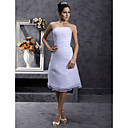 A-ligne Bretelles Genou Longueur Organza Robe De Mari�e En Satin De Plus (hxgd019)