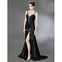 Gaine / Colonne V-cou Balayage / Pinceau Train Satin Robe Tiss�e �lastique Soir (fsf08428)