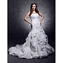 Trompette / Sir�ne Bretelles En Taffetas Train Tribunal Robe De Mariage Pick-up (wsm04454)