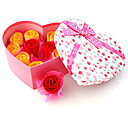 11 Flor Rosa Toalla De San Valent�n / Fiesta / Regalo De Bodas Con Un Coraz�n Lleno De Amor En Forma De Caja
