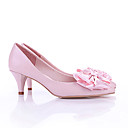 Piel De Cordero Bajo Los Talones Superior Cerrado De Los Pies Con Zapatos De Sat�n De Moda Bowknot (0985-hg883-1). M�s Colores Disponibles