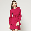 Manches Ourlet Couches Long Cycle Robe En Laine Col / Robes De Femmes (fuchsia) (ff-a-ba0996017)