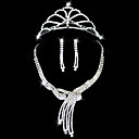 Joyas De Diamantes De Imitaci�n Hermosa Boda Nupcial Conjunto, Incluyendo Collares, Pendientes Y La Tiara (c2010081279s)