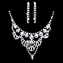 Aleaci�n Preciosa Con Diamantes De Imitaci�n Joyer�a De La Boda Nupcial Conjunto, Incluyendo El Collar Y Los Pendientes (0986-l2011241930)