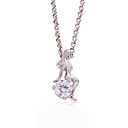 Circonio C�bico Con Brillantes Cz Platinados Colgante (0801 A 01,211-20hy)