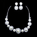 Aleaci�n Preciosa Con Diamantes De Imitaci�n Joyer�a De La Boda Nupcial Conjunto, Incluyendo El Collar Y Los Pendientes (0986-l2011261912)