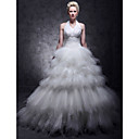 Robe Dos Nu En Boule-parole Longueur Taffetas Tulle Robe De Mari�e � Plusieurs Niveaux (wgy0065)