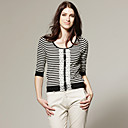 Noir Et Blanc De La Marine De Dentelle Demi-manches Cardigans / Chandails Des Femmes (ff-c-bl0736302)