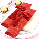 Caja De Cart�n Corrugado De Color Rojo Almohada Papel Favorece Con La Borla (juego De 12)