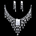 Aleaci�n Preciosa Con Diamantes De Imitaci�n Joyer�a De La Boda Nupcial Conjunto, Incluyendo El Collar Y Los Pendientes (0986-l2011211916)