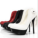 Pu De Cuero Zapatos De Tac�n Alto Cerrado Dedos De Los Pies Con Zapatos De Moda Borla (0987-d4707)