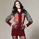 Imprim�s �pissage Chandail Long Fable V Manches D�collet� Robe Palangre / Robes De Femmes (ff-d-bl0736006)