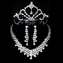 Joyas De Diamantes De Imitaci�n Hermosa Boda Nupcial Conjunto, Incluyendo Collares, Pendientes Y La Tiara (c630s)