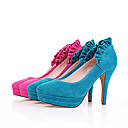 Ante Los Tacones Altos Superior Cerrado De Los Pies Con Zapatos De Moda Volante (0985-hg056-1)