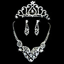 Joyas De Diamantes De Imitaci�n Hermosa Boda Nupcial Conjunto, Incluyendo Collares, Pendientes Y La Tiara (c2010032411s)