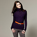 Dise�o Especial Jersey De Cuello Alto Con Mangas Largas De Cuentas / Su�teres De Las Mujeres (ss-f-bltb1100002)