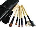 Nouveau 7 Pcs Pinceau De Maquillage De La Laine Avec Mallette Noire Libre (0517-059)