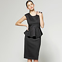 Victoria Beckham Vestido De Estilo / Manga Corta Volante Superior Del Hombro Vestido De Ajuste / Vestidos De Las Mujeres (y Siguientes-a-ca0996305)
