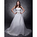 Une Amie Organza Ligne Sur La Cour De Mari�e En Satin Train Robe (wd9091601)