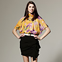 Fleurs En Soie Imprim� 100% Chemisier Avec Ceinture / Chemisiers Pour Femmes (ff-a-ba0997010)