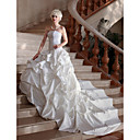 Robe De Bal Sans Bretelles En Satin Dentelle Cath�drale Train Robe De Mariage Pick-up (wsm04453)